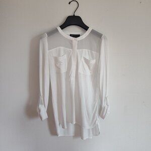 Ladies Petite SZ PS INC WhiteThree-Quarter Sleeve Blouse